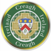 Creagh Shield & Celtic Cross Personalisiert Aufkleber (Vorderseite)