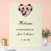 Cream Acrylic Wedding Welcome Sign - Floral Heart Acrylschild (Hochzeit)