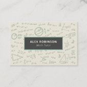 Cream Algebra Math Tutor Visitenkarte (Vorderseite)