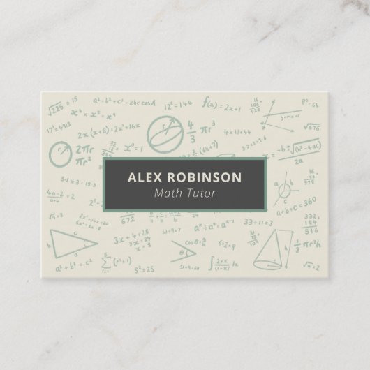 Cream Algebra Math Tutor Visitenkarte (Vorderseite)