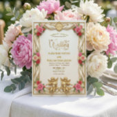 Cream And Blush Pink Romantic Floral Wedding Einladung