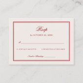 Cream and Burgundy Wedding Respone Begleitkarte (Vorderseite)