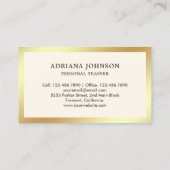 Cream and Gold Dumbell Fitness Personal Trainer Visitenkarte (Rückseite)