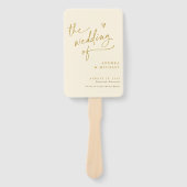 Cream and Gold Fun Wedding Program Fans Fächer (Vorderseite)