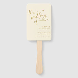 Cream and Gold Fun Wedding Program Fans Fächer