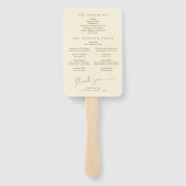Cream and Gold Fun Wedding Program Fans Fächer (Rückseite)