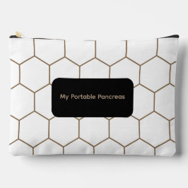 Cream and Gold Honeycomb "My Portable Pancreas"  Zubehörtasche