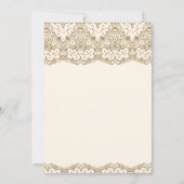 Cream and Gold Lace Islamische Hochzeit Einladung (Rückseite)