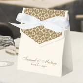 Cream and Gold Pattern Wedding Geschenkschachtel