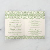 Cream and Green Lace Islamische Hochzeit Einladung (Innenseite)