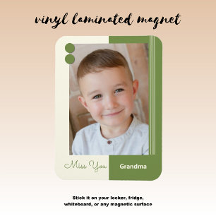 Cream and Green Miss You Grandma Magnet