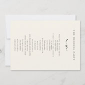 Cream and Green Wedding Program Einladung (Rückseite)