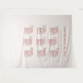 Cream and Maroon Wedding Seating Chart Fabric Wandteppich (Vorderseite (Horizontal))