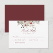 Cream and Marsala Watercolor Wedding RSVP Karte (Vorne/Hinten)