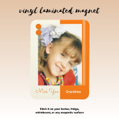 Cream and orange Miss You Grandma Foto Magnet