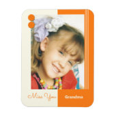 Cream and orange Miss You Grandma Foto Magnet (Vertikal)