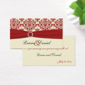 Cream and Red Damask Wedding Favor Tag (Schreibtisch)
