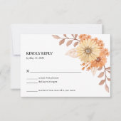 Cream Apricot Floral Wedding RSVP Card Karte (Vorderseite)