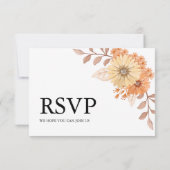 Cream Apricot Floral Wedding RSVP Card Karte (Rückseite)