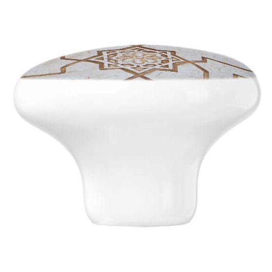 Cream Arabesque Keramikknauf (Seitenansicht)