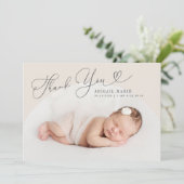 Cream Arch Frame Dankeschön an die Geburtserklärun Ankündigung (Stehend Vorderseite)