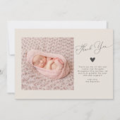 Cream Arch Frame Dankeschön an die Geburtserklärun Ankündigung (Rückseite)