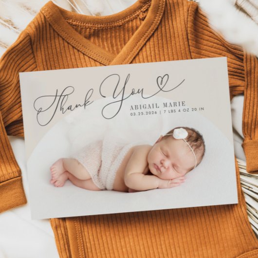 Cream Arch Frame Dankeschön an die Geburtserklärun Ankündigung