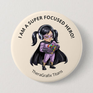 Cream Autism Chloe Ich bin super fokussiert Knopf Button