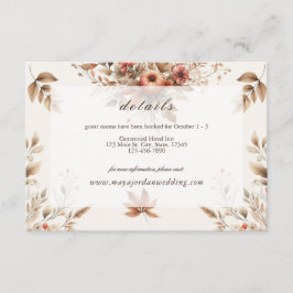 Cream Autumn Wedding Details Umschließungskarte Begleitkarte