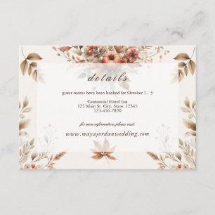 Cream Autumn Wedding Details Umschließungskarte Begleitkarte