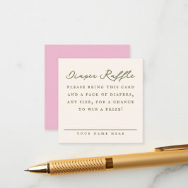 Cream Baby Shower Diaper Raffle Entry Card Begleitkarte