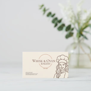 Cream Baker Line Art Terrakotta Kreis Leinwand Visitenkarte