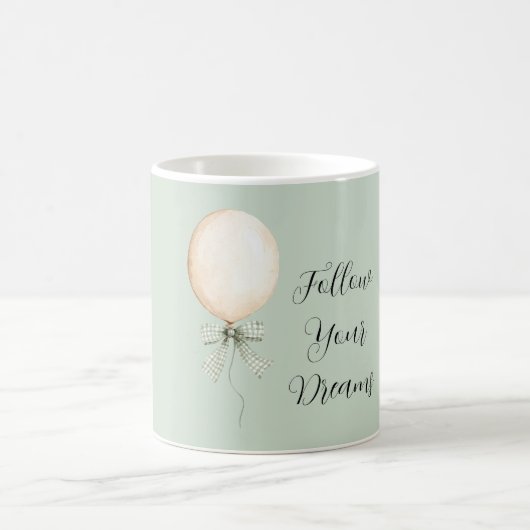 Cream Balloon Mint Bow Dreams Kaffeetasse (Mittel)