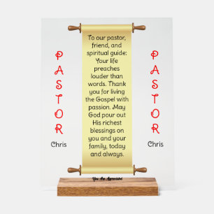 Cream Banner Pastor Appreciation Acrylschild