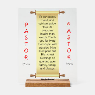 Cream Banner Pastor Appreciation Acrylschild