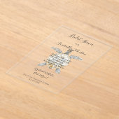 Cream Beach Sea Turtles Bridal Shower Acryleinladungen (Ablage )
