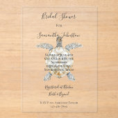 Cream Beach Sea Turtles Bridal Shower Acryleinladungen (Vorderseite)