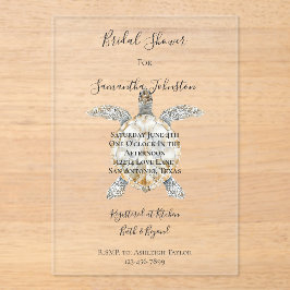 Cream Beach Sea Turtles Bridal Shower Acryleinladungen