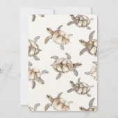 Cream Beach Sea Turtles Wedding Einladung (Rückseite)