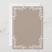 Cream Beige Border Islamische Hochzeit Einladung (Rückseite)