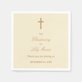 Cream Beige Christening Party Napkins Serviette (Vorderseite)