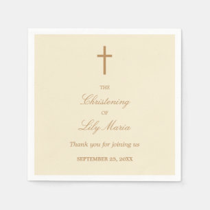 Cream Beige Christening Party Napkins Serviette