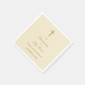 Cream Beige Christening Party Napkins Serviette (Ecke)