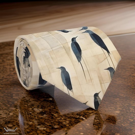 Cream Beige Crows Krawatte