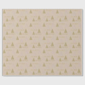 Cream Beige Gold Glitzer Shine Weihnachtsbaumen   Geschenkpapier (Flach)