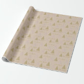 Cream Beige Gold Glitzer Shine Weihnachtsbaumen Geschenkpapier (Ungerollt)