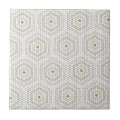 Cream & Beige Hexagon Penny Tile Hex Tile Muster Fliese (Vorderseite)