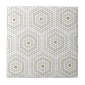 Cream & Beige Hexagon Penny Tile Hex Tile Muster Fliese (Vorderseite)