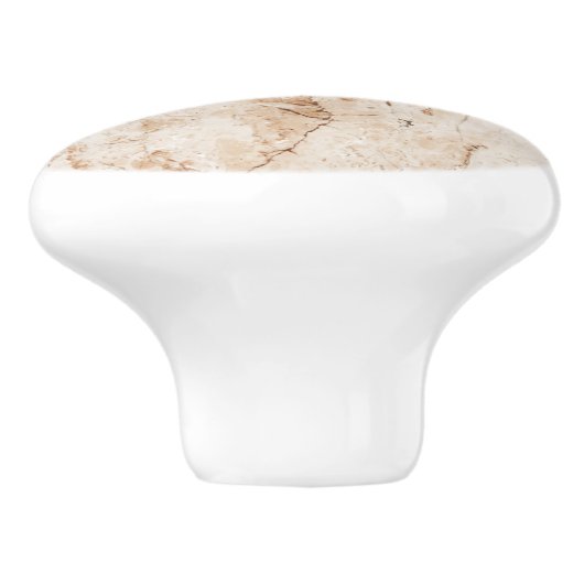 Cream Beige Marbled Keramikknauf (Seitenansicht)