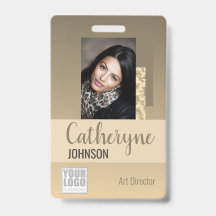 Cream Beige Ombre Logo Barcode ID Foto Vorlage